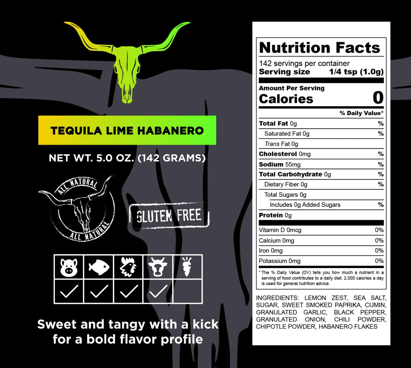 Cuso Cuts Taco Seasoning, spirit-inspired flavor Lime Habanero, Fajita Spices, 5 oz Bottle