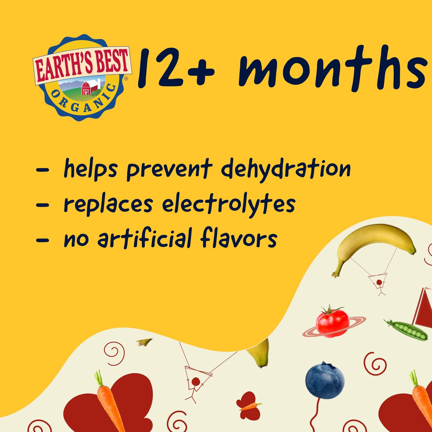 Earth'S Best Organic Toddler Drink, Organic Electrolyte Solution For Children 2 Years And Older, Organic Grape Berry Drink With