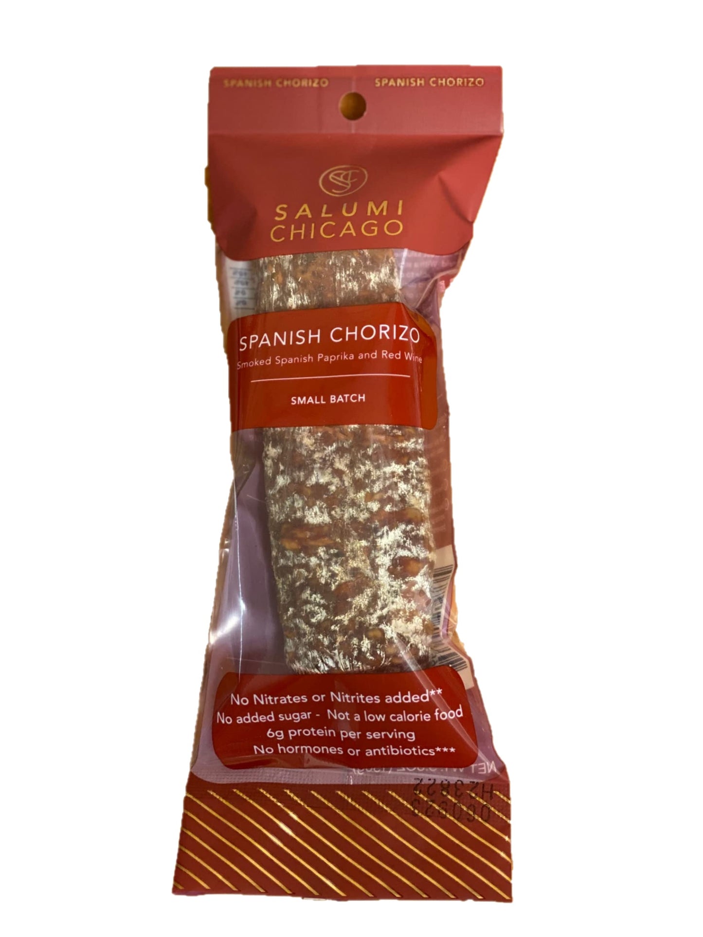 Salumi Chicago Spanish Chorizo Salami - Uncured, Gluten Free, Keto Snack - 5.3 oz.