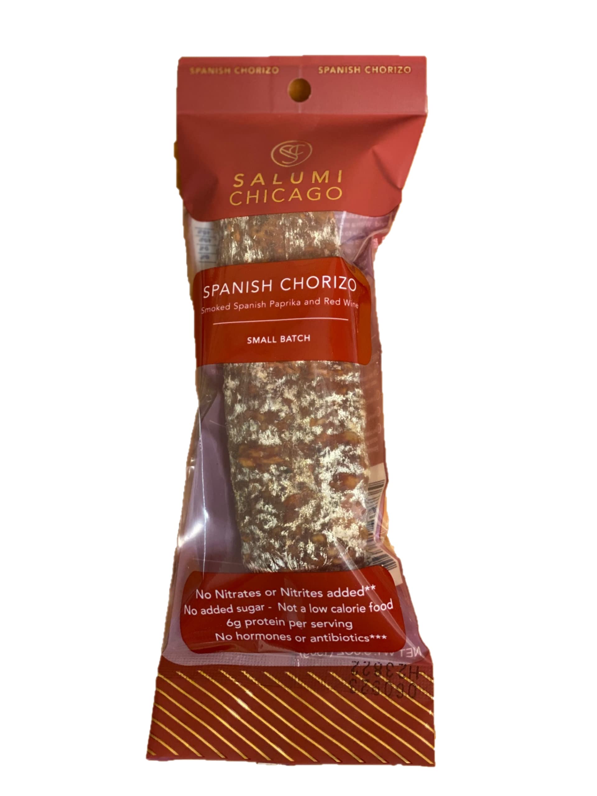 Salumi Chicago Spanish Chorizo Salami - Uncured, Gluten Free, Keto Snack - 5.3 oz.