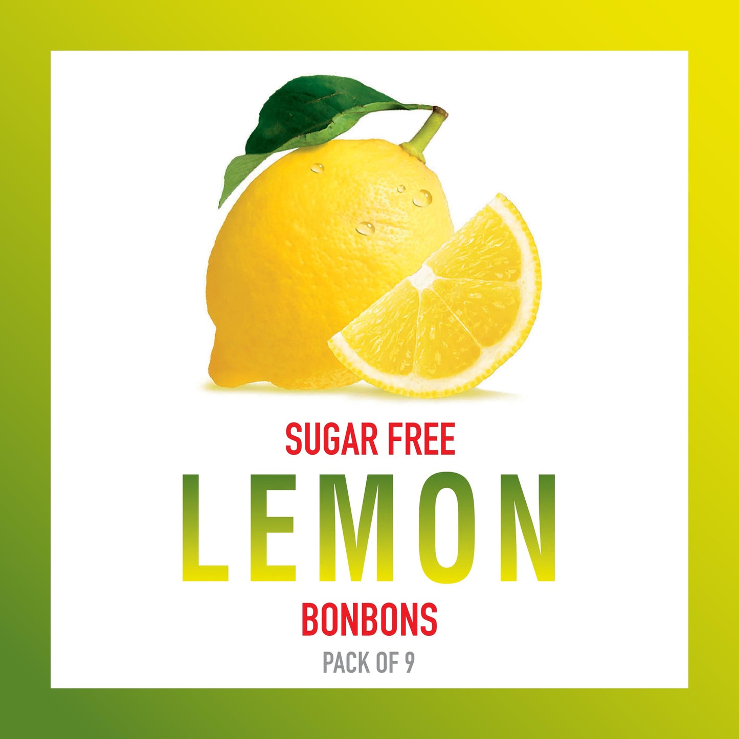 Swiss Imports Sugar Free Bonbons Hard Candy Drops, Lemon, 1.4 Oz/ 40G Box, 9 Pack