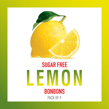 Swiss Imports Sugar Free Bonbons Hard Candy Drops, Lemon, 1.4 Oz/ 40G Box, 9 Pack