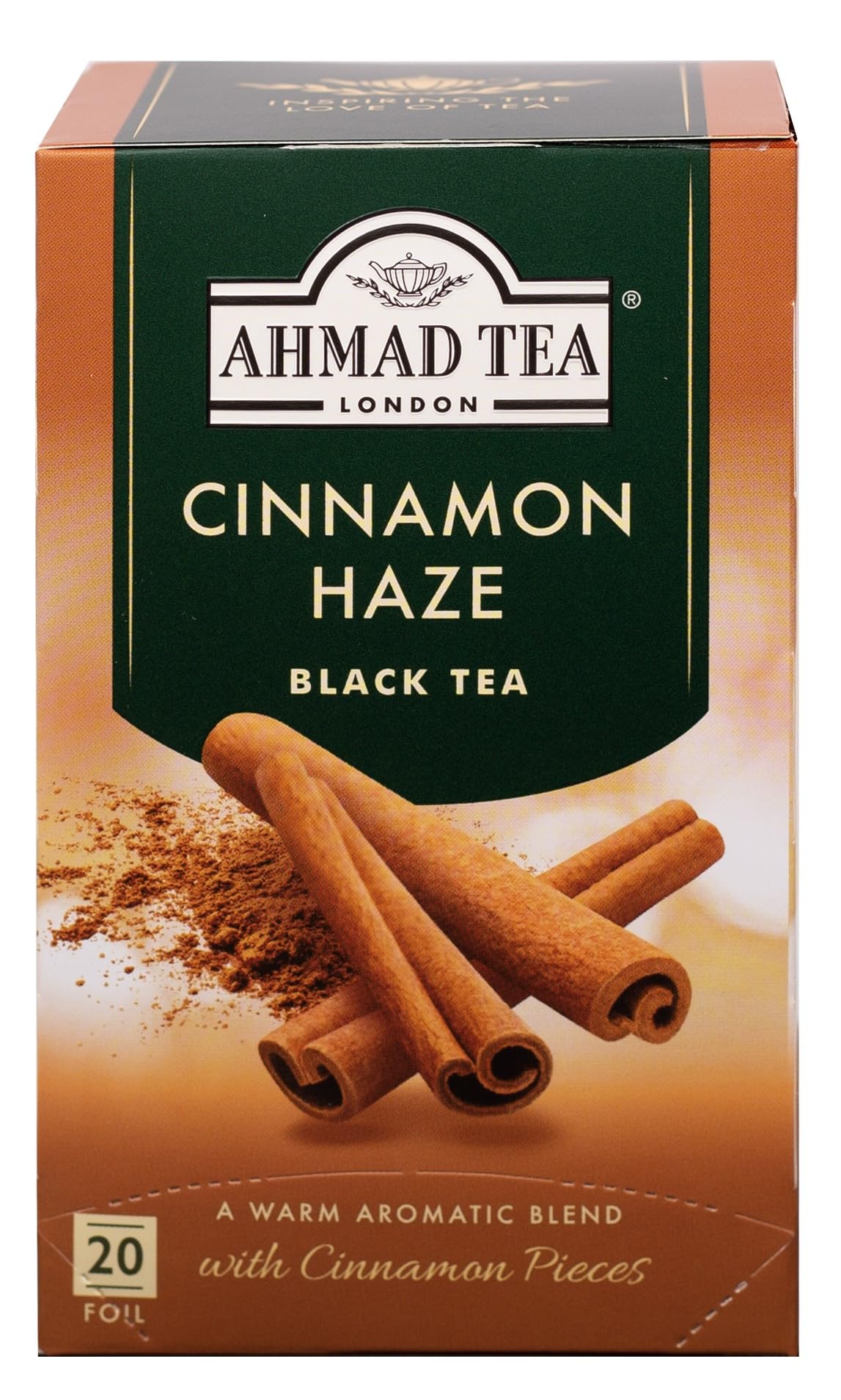 Ahmad Tea Black Tea, Cinnamon Haze, 20 ct (Pack of 6), Caffeinated, Sugar-Free, Model 695