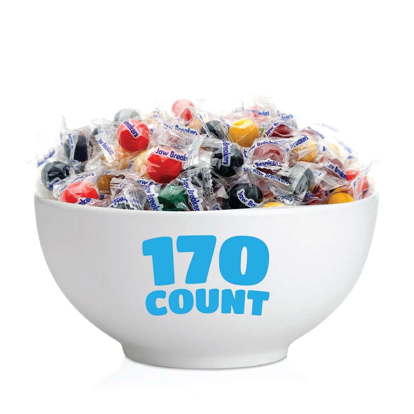 Jaw Breakers - 2 Pound Bulk Pack (About 170 Count) - Assorted Fruit Hard Candy - Individually Wrapped Candy - Lemon, Lime, Cherr