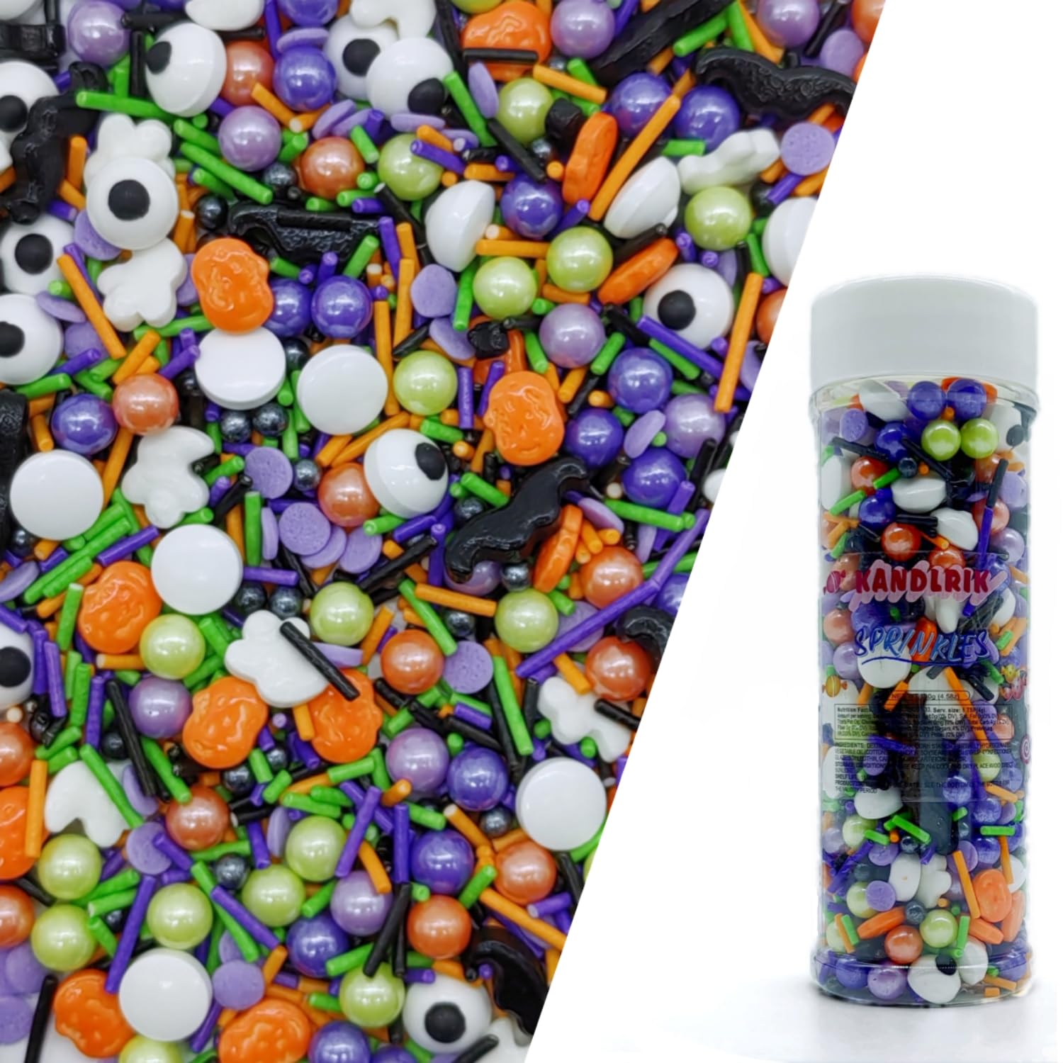 Halloween Sprinkles Ghost & Pumpkin & Eyes Cake Decorations Topper Edible Themed Sprinkles For Cookie Decorating, Chocolate Dess