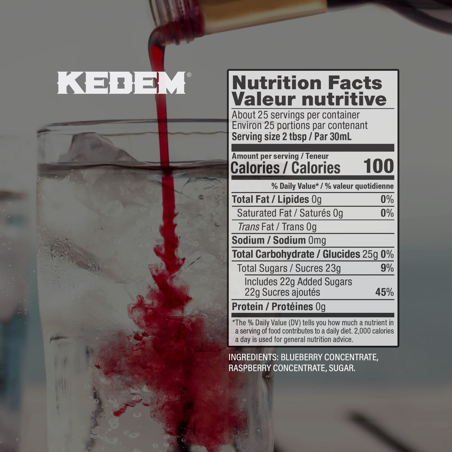 Kedem Real Raspberry And Blueberry Syrup 25.4Oz | Made With Real Berries | Nostalgic Taste, Perfect For Drinks, Desserts And Mor