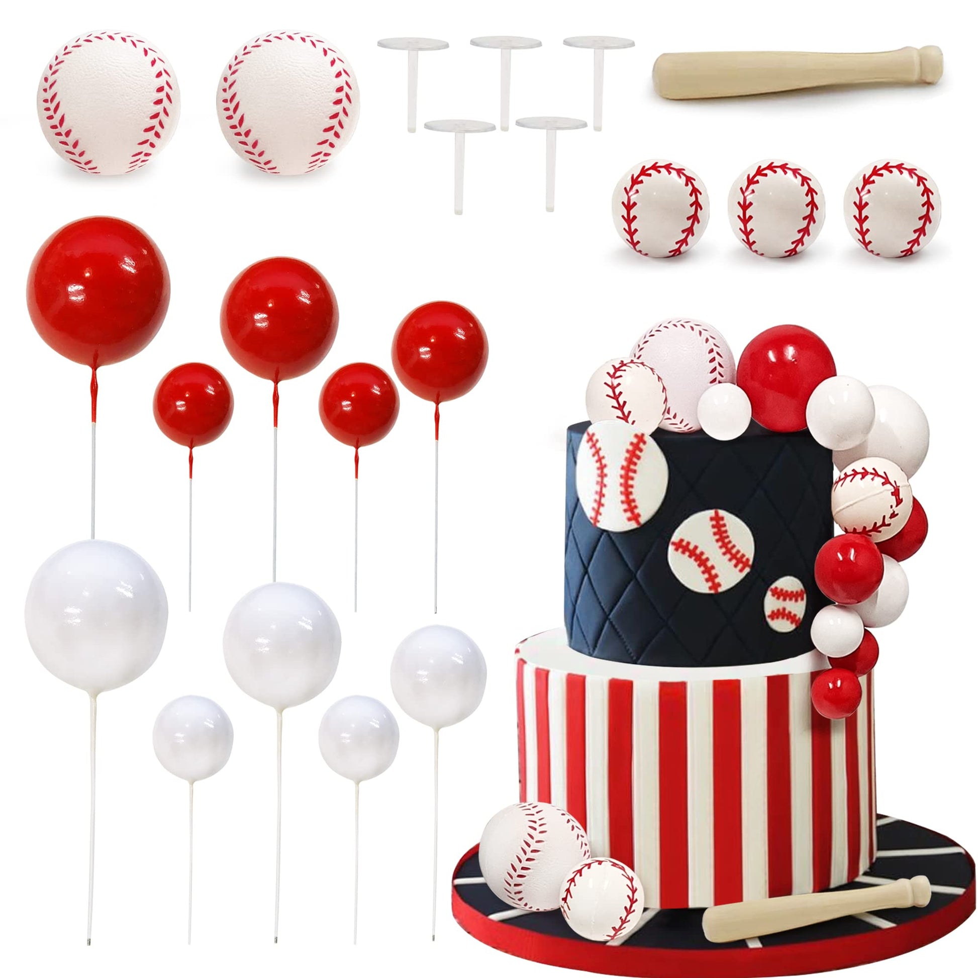 21 Pcs Baseball Cake Decorations Baseball Cake Topper Sports Theme Party Decoration Supplies Baseball Sports Theme Cake Decorati