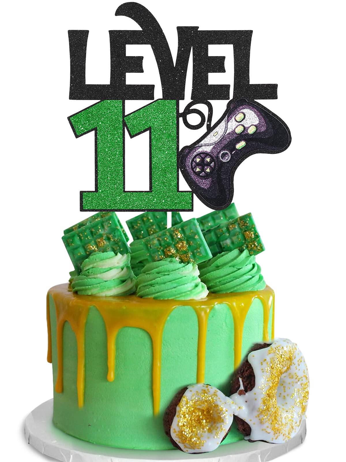 Level 11 Game Birthday Cake Topper - Video Game Boys 11Th Birthday Level Up Party Cake Supplies - Game On Winner Gaming Party Decoration