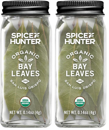 The Spice Hunter California Bay Leaves, Whole, Organic, 0.14-Ounce Jar (Pack of 2)