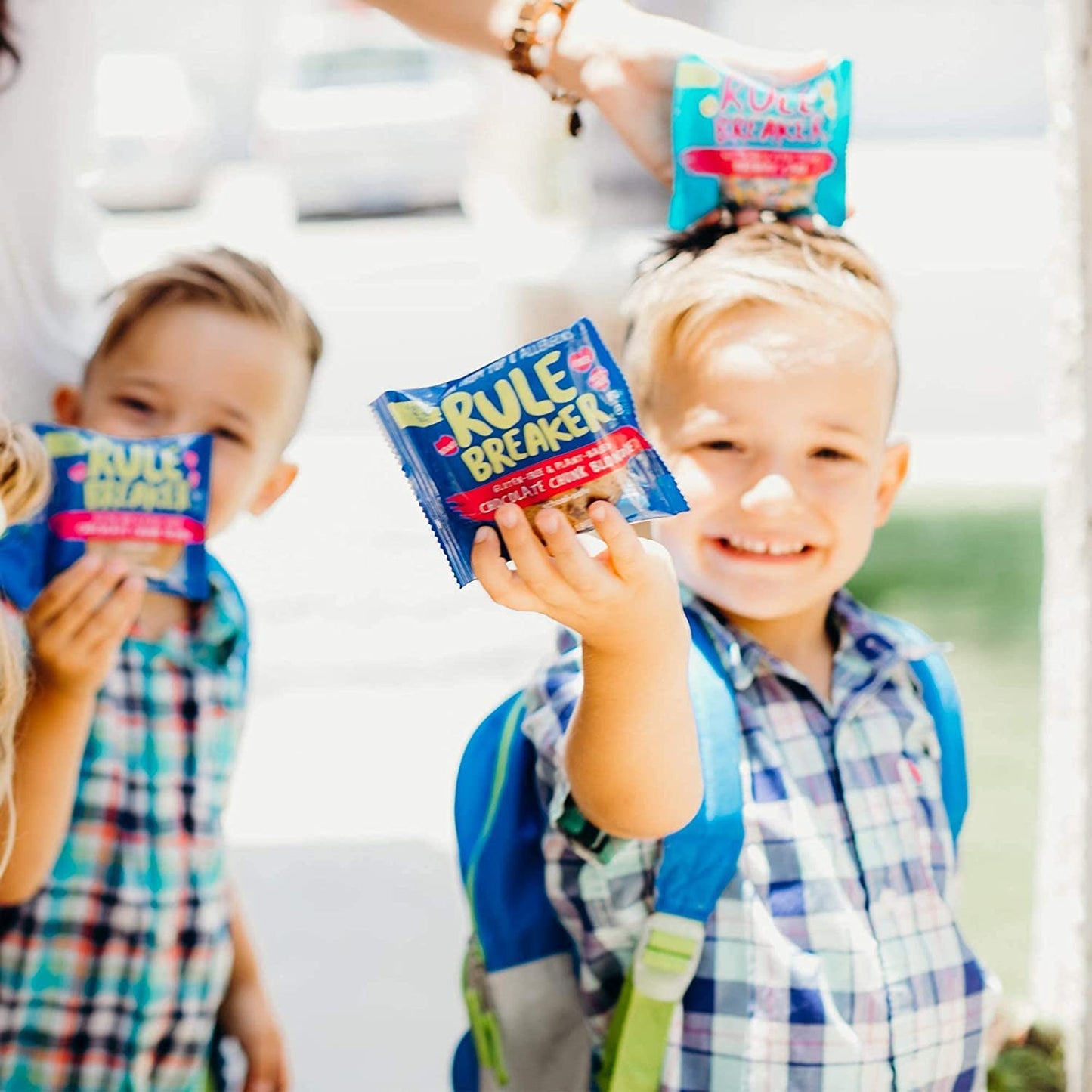 Rule Breaker Snacks Brownie Blondie Variety Pack | Vegan, Gluten-Free | 1.9 oz (Pack of 4) | Chocolate Chip Blondie & Chocolate Brownie