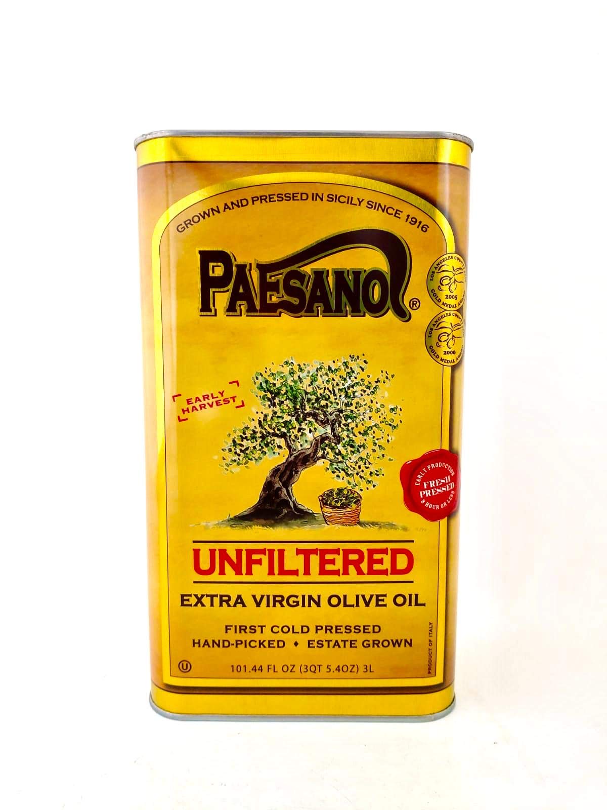 Paesanol Extra Virgin Olive Oil Unfiltered, 101.4 Fl Oz