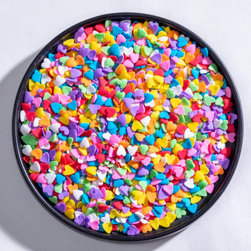 Red Heart Shapes Sprinkles Valentine Jumbo Heart Sprinkles for WEdding Cake Decorating - 3.53 oz/100g. (Rainbow Heart)