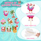 Tatuo 48 Pcs Cupcake Toppers, Santa Claus & Flamingo, 7.2 x 1.18, Multicolored, Cardboard, for Summer & Christmas Parties