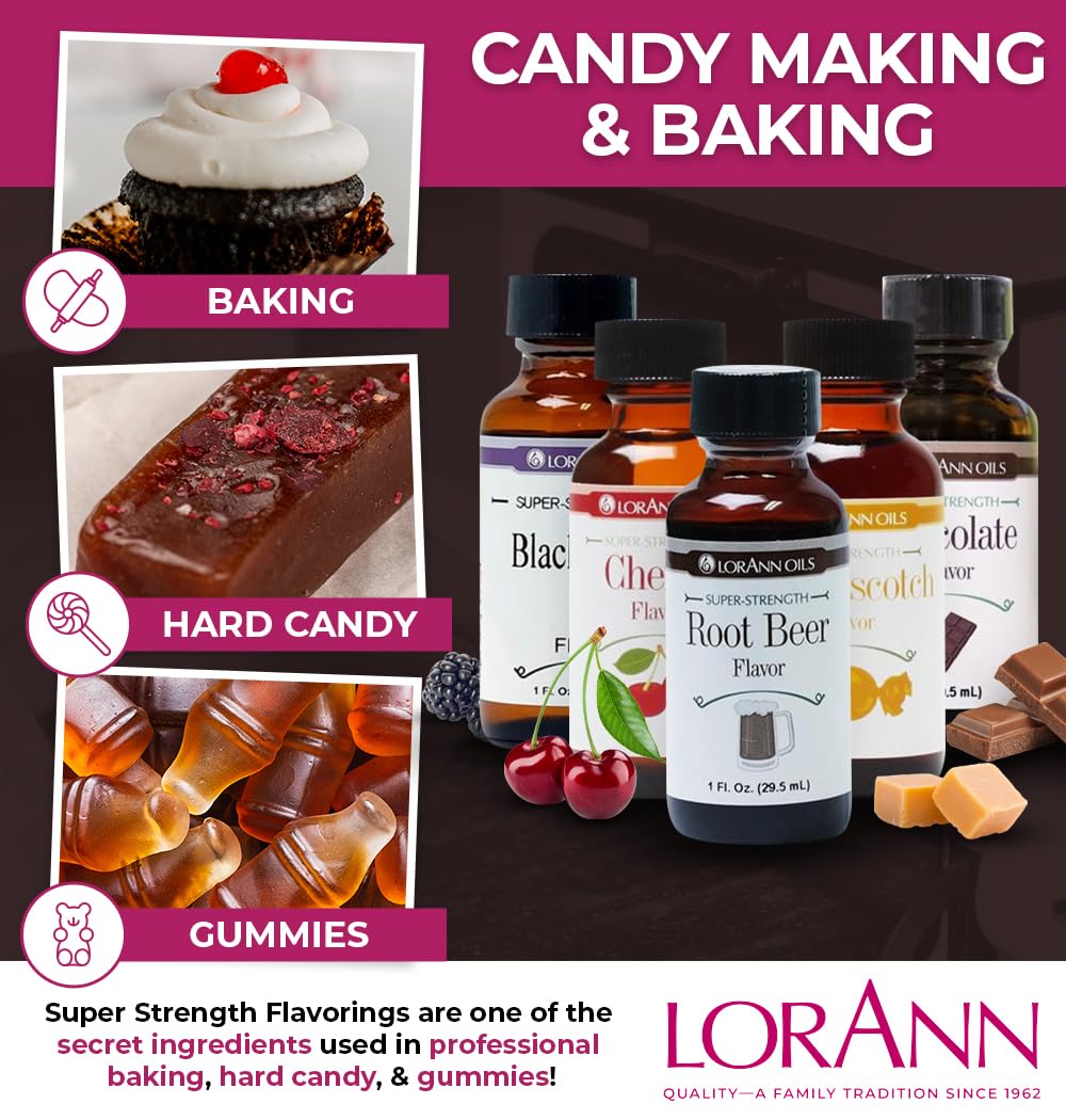 LorAnn Oils Super Strength Flavoring - Root malt-inspired - 1 fl oz - Brown - Model 0340 - Bold, Natural Flavors for Baking and Candy Making