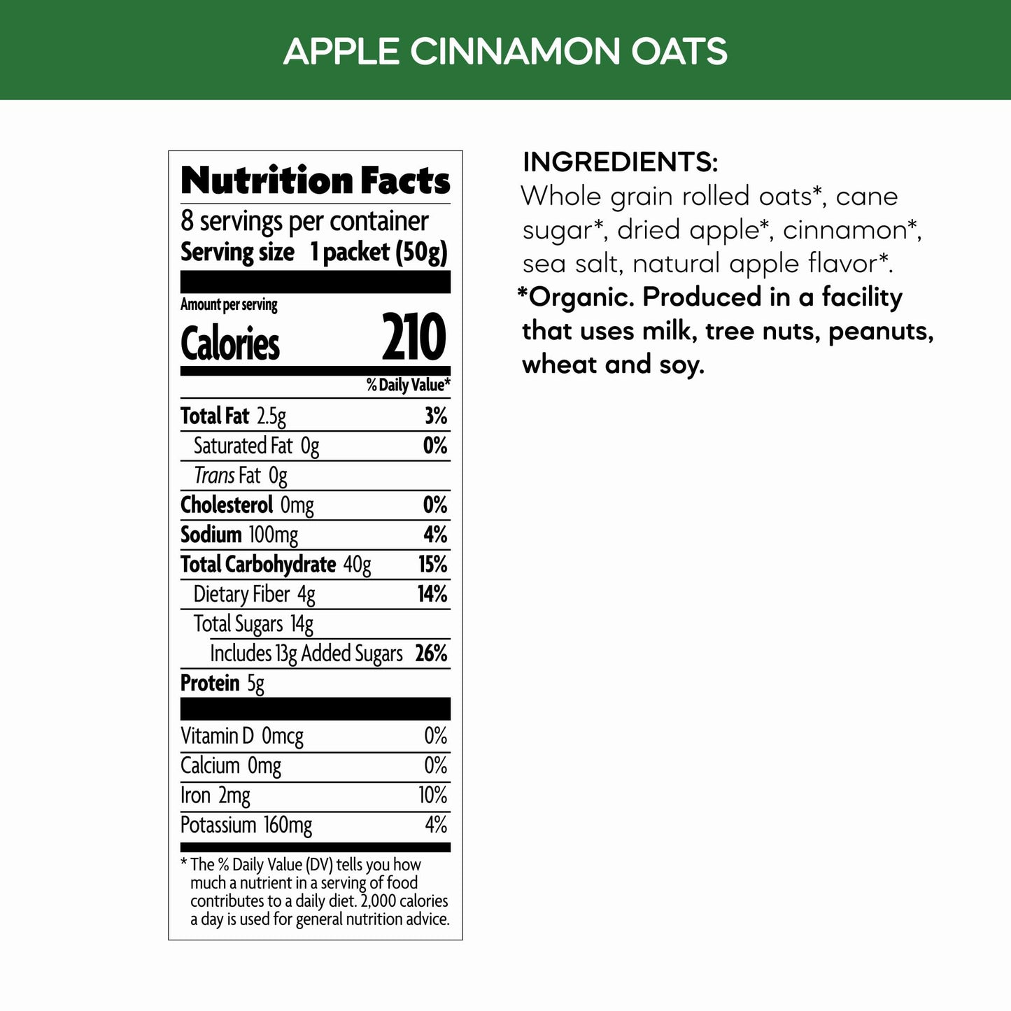 Nature s Path Organic Apple Cinnamon Instant Oatmeal, 14 oz (Pack of 6), Non-GMO