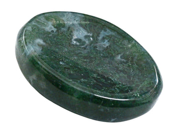 Amazing Gemstone Moss Agate Crystal Worry Stones For Anxiety - Thumb Worry Stone For Stress Meditation, Anxiety Relief Items Hea
