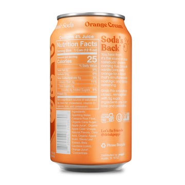 poppi Sparkling Prebiotic Soda with Apple Cider Vinegar, Orange Cream, 12 Fl Oz (Pack of 12)