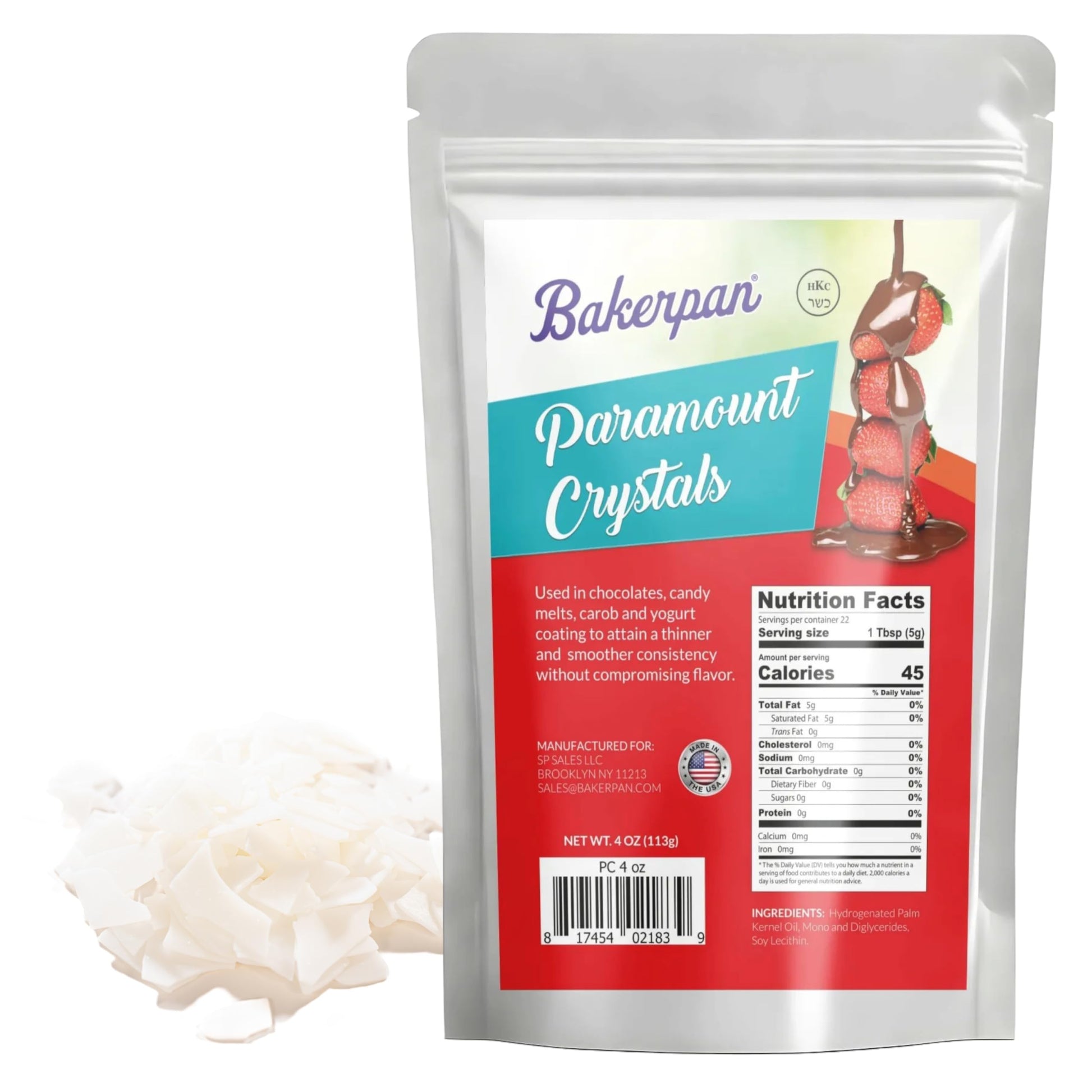Bakerpan Paramount Crystals For Thinning Chocolate, Carob & Yogurt Coating, Chocolate & Candy Melts - 4 Ounces