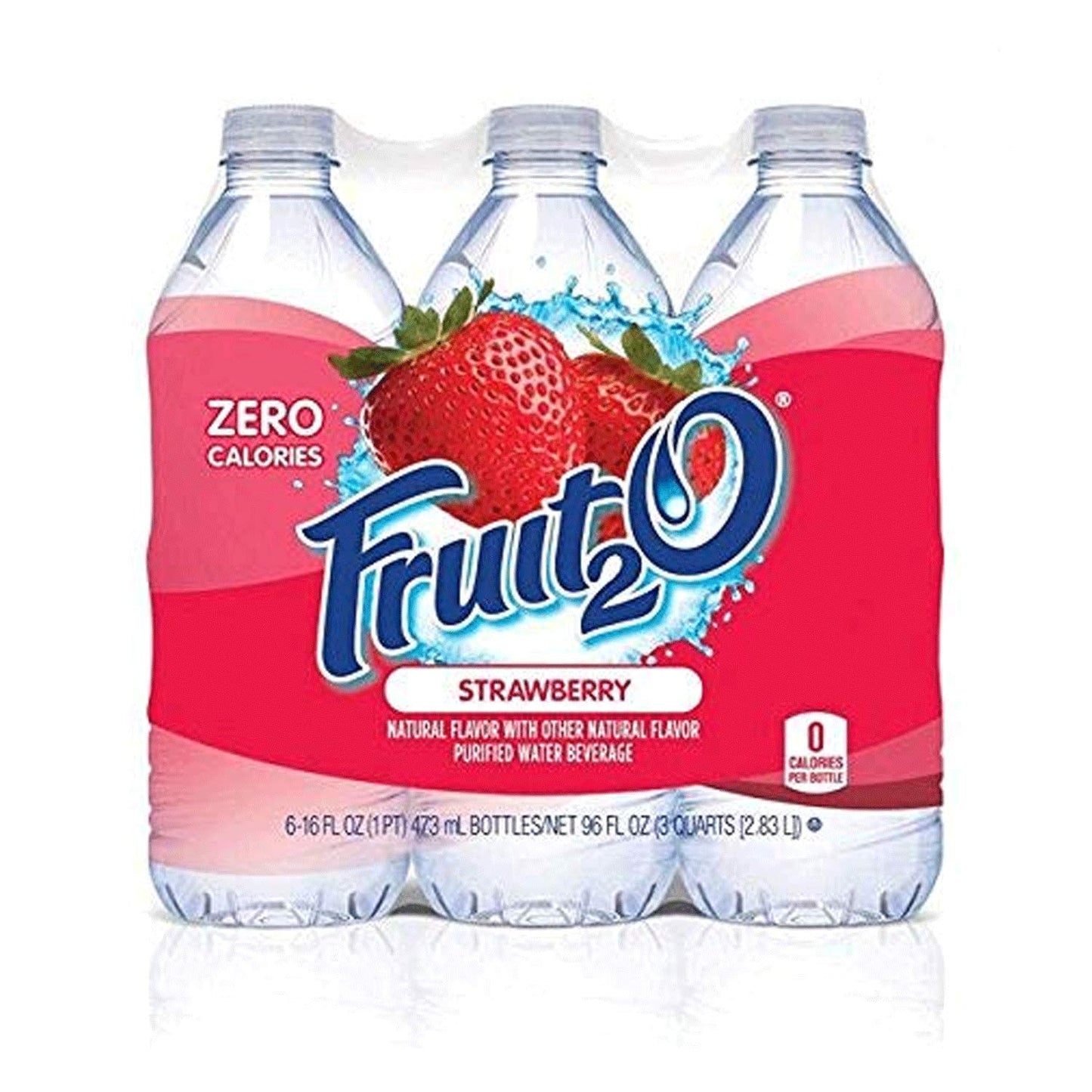 Fruit2O Zero Calorie Flavored Water, Strawberry, 6 Count, 384 Fl Oz (Pack of 4)