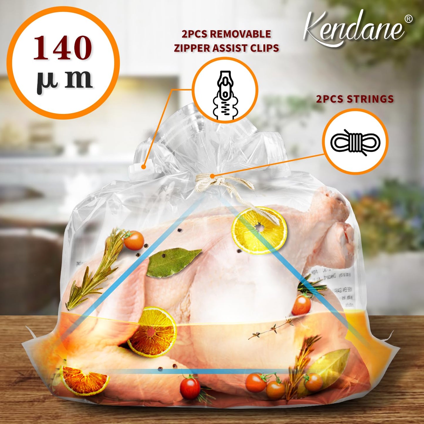 Turkey Brining Bags Set Of 2-26''  22'' Extra Large Brine Bag Holds Up To 35Lb- Double Zippers Seal Brine Bags With 2 Cotton Str