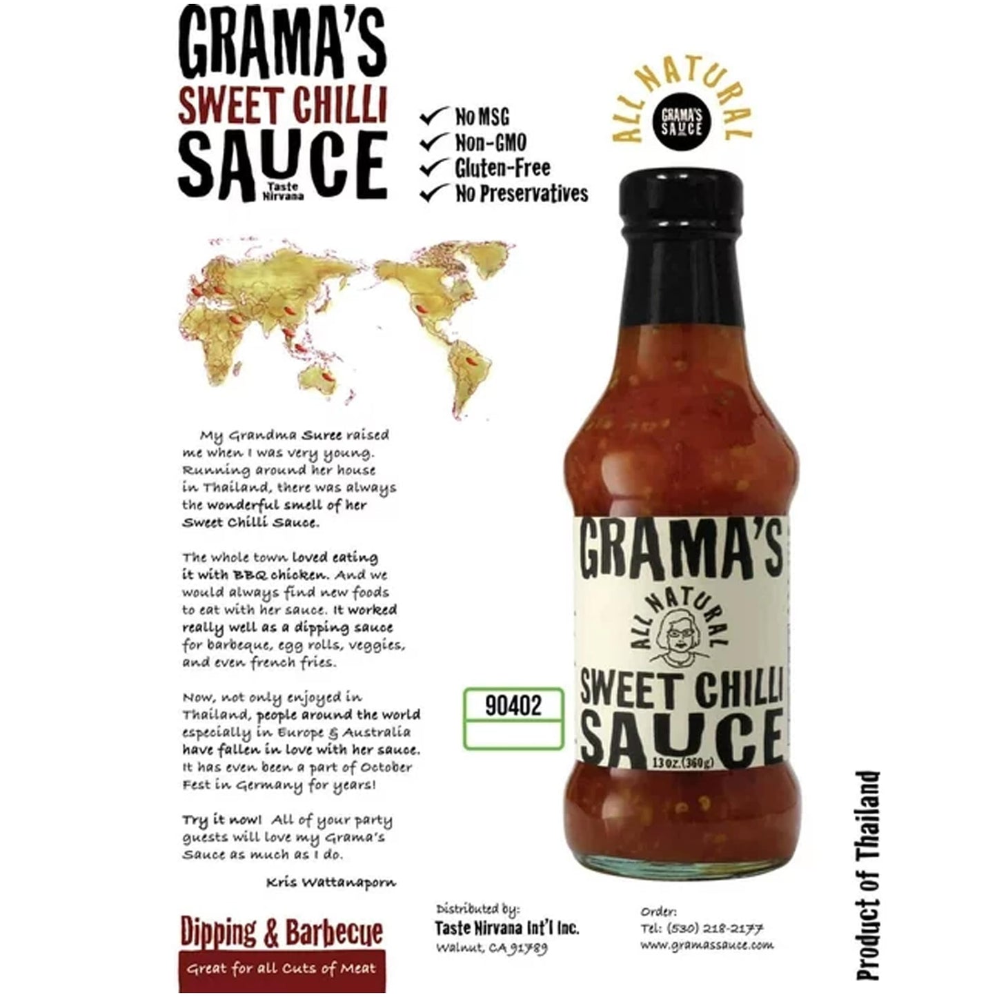 Taste Nirvana Grama's Sweet Chili Sauce, 13 Ounce (Pack of 6)