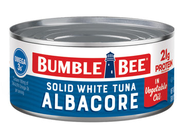 Bumble Bee Solid White Albacore Tuna in Oil, 12 oz Can - Wild Caught Tuna - 21g Protein per Serving, High in Omega-3s - Non-GMO 