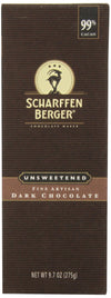 Scharffen Berger Choc Bar Bkng Unswtnd 99% 9.75 Oz (Pack Of 6) ( Value Bulk Multi-Pack)