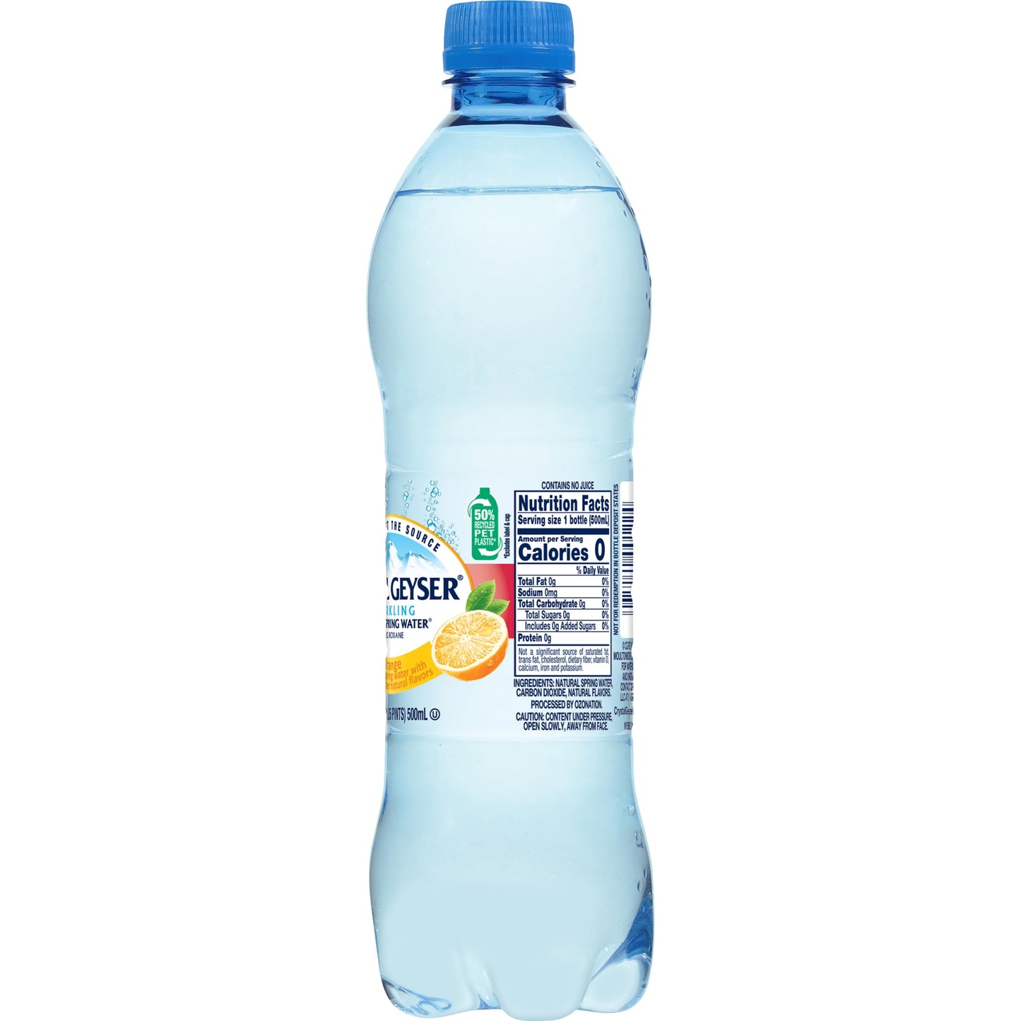 Crystal Geyser Sparkling Orange Alpine Natural Spring Water, 24-Pack, 16.9oz Bottles, Zero Calories and No Sweeteners, Naturally