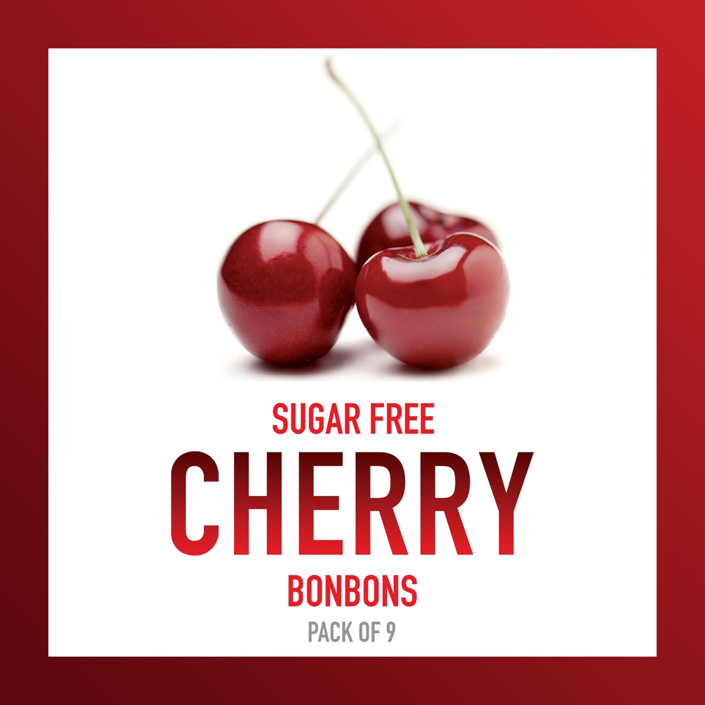 Swiss Imports Sugar Free Bonbons Hard Candy Drops, Cherry, 1.4 Oz/ 40G Box, 9 Pack
