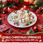 Edible Christmas Sprinkles for Cake Decorating,130gWhite and Blue Snowflake,White Candy Cane,Red Silver Pearls,Christmas Trees,S