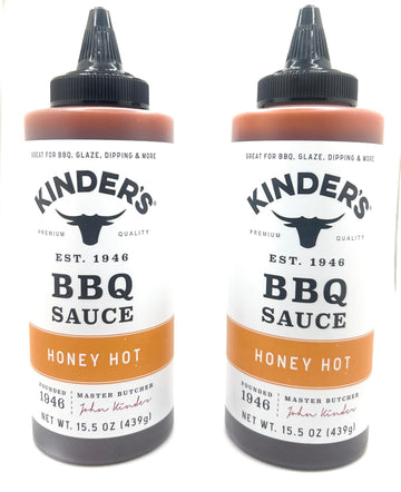Kinder s Marinades, BBQ, Dipping & Wing Sauces - 2 bottles (Honey Hot BBQ 15.5oz)