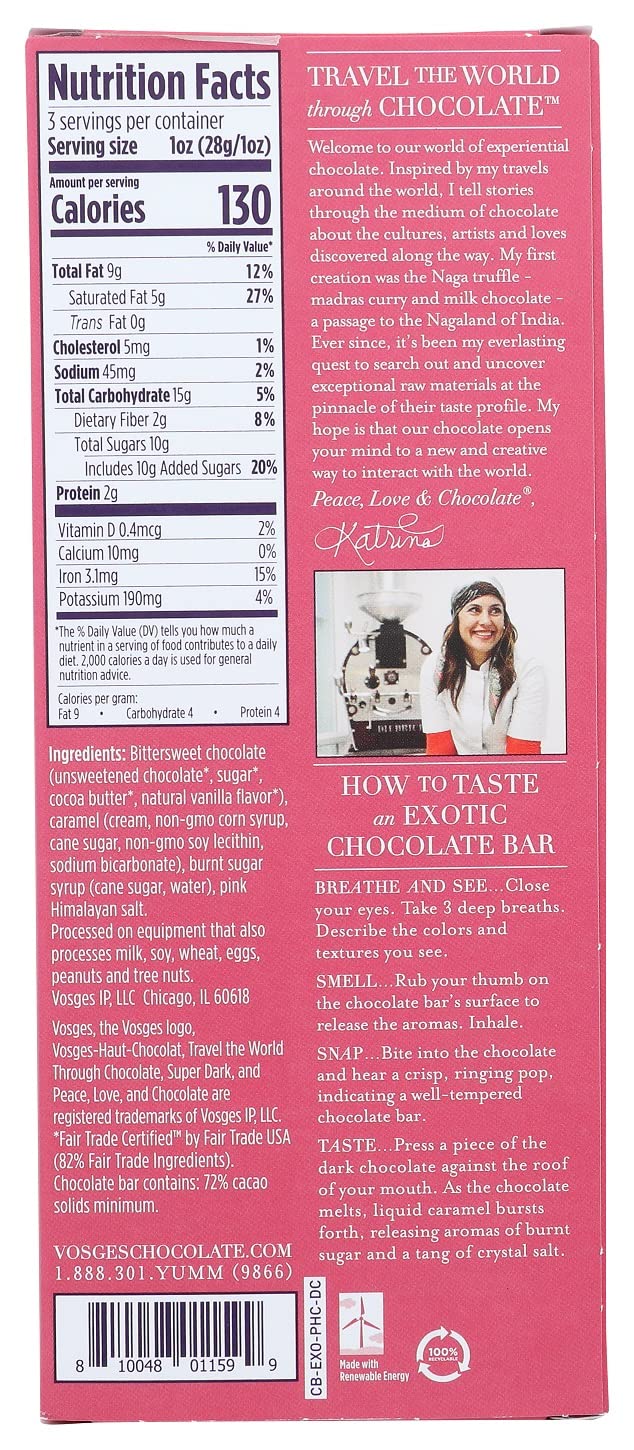 Vosges Haut-Chocolat Pink Himalayan Salt, 3oz Bar