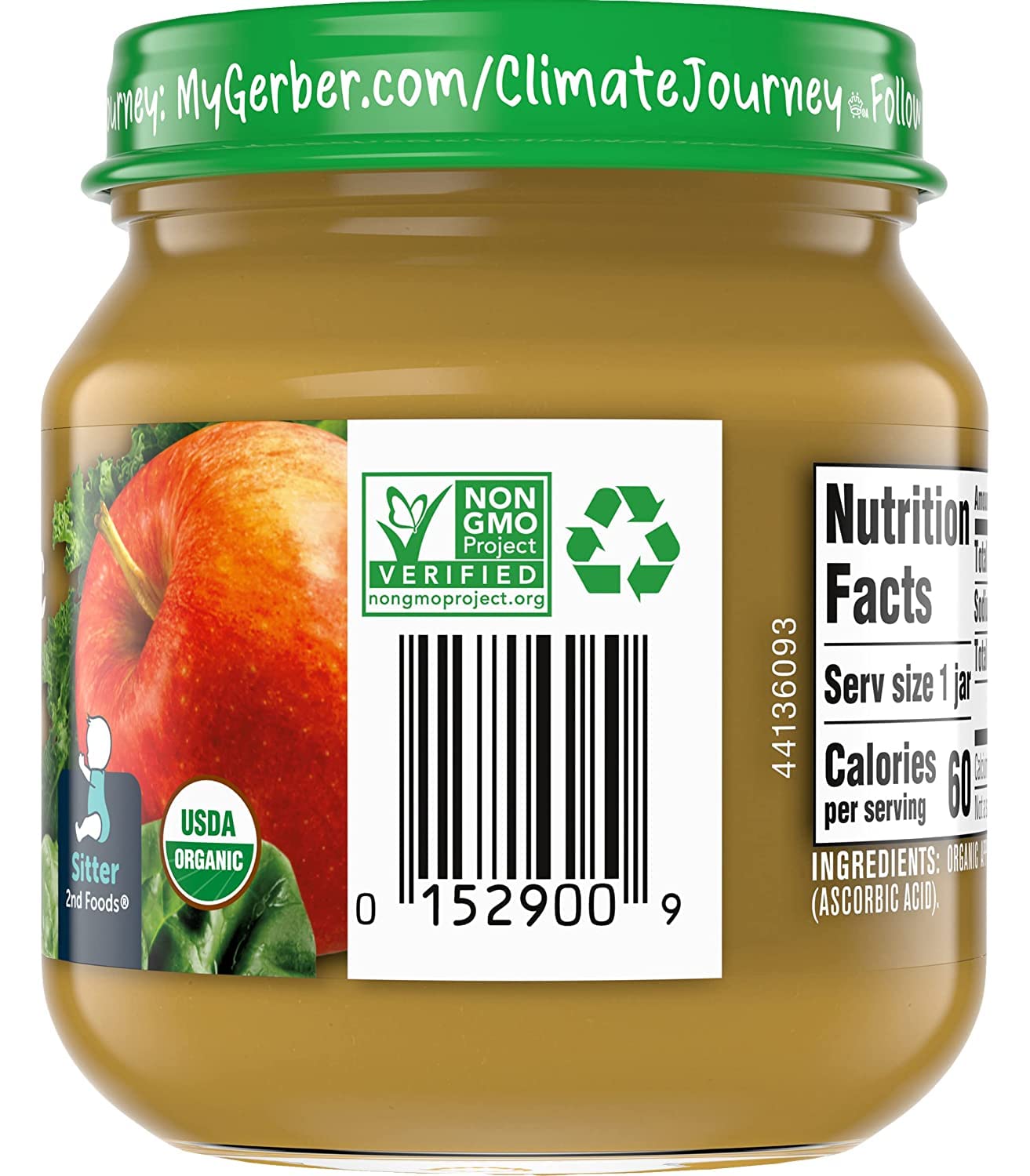 Gerber 2Nd Foods, Organic For Baby, Non-Gmo, Apple Spinach With Kale Flavor, 4 Ounce (Pack Of 10)