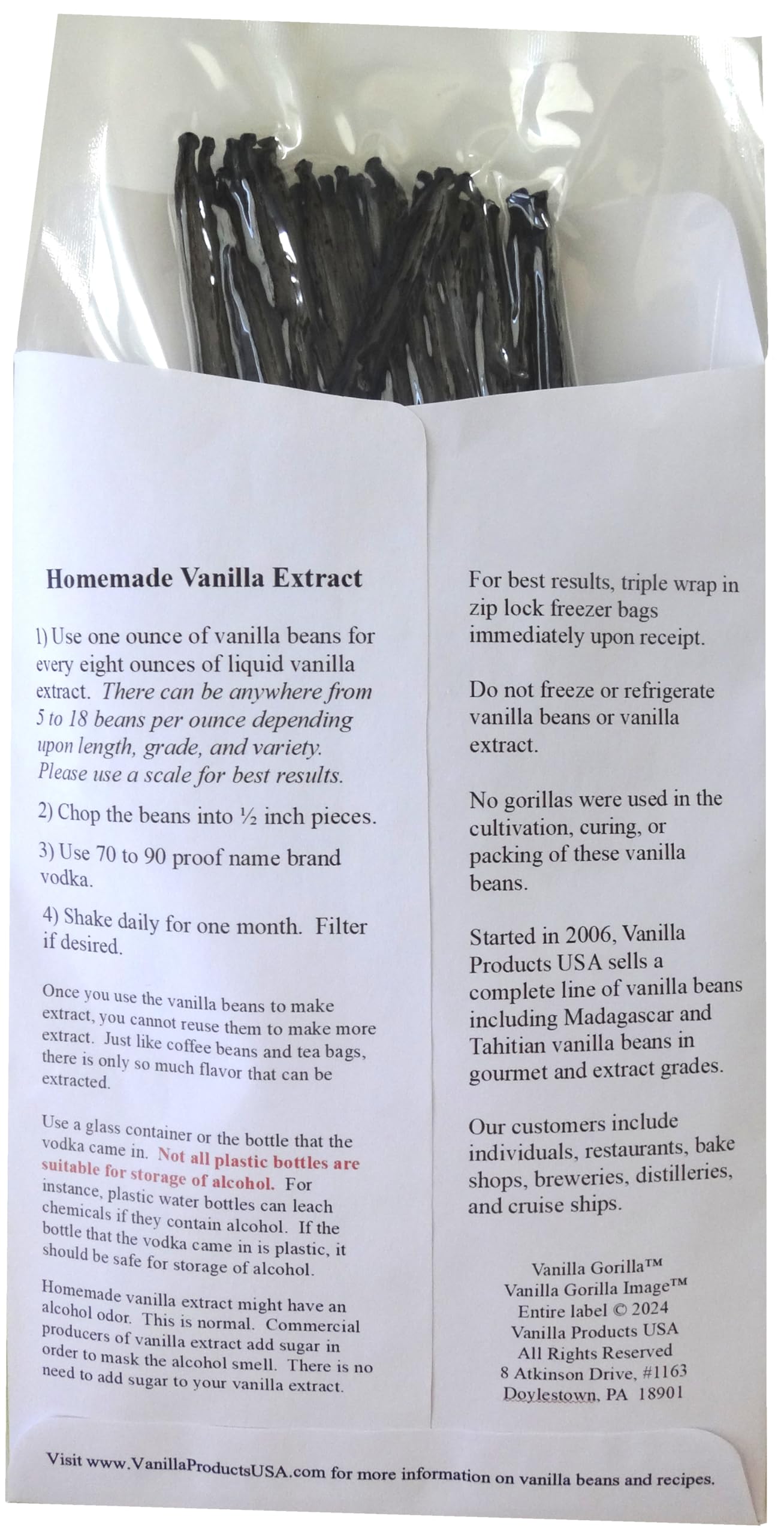 Vanilla Products USA Madagascar spirit-inspired flavor Planifolia Grade B Vanilla Beans - 25 Count Pack