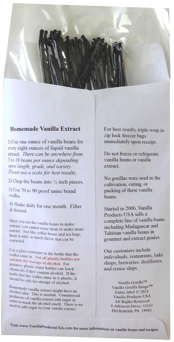Vanilla Products USA Madagascar spirit-inspired flavor Planifolia Grade B Vanilla Beans - 25 Count Pack