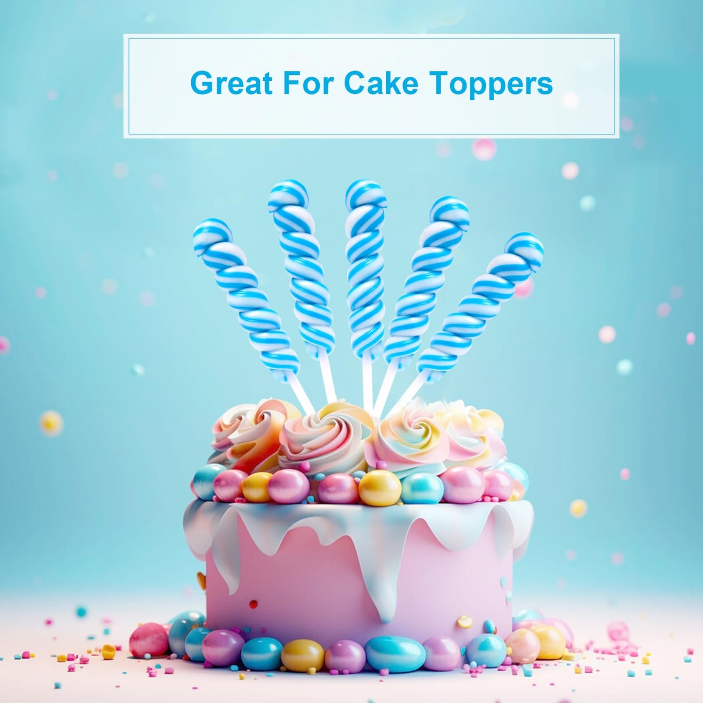 Twist Rainbow Lollipops,Individually Wrapped Bulk Unicorn,For Kid'S Birthday Party,12G Blueberry Flavor 22 Count