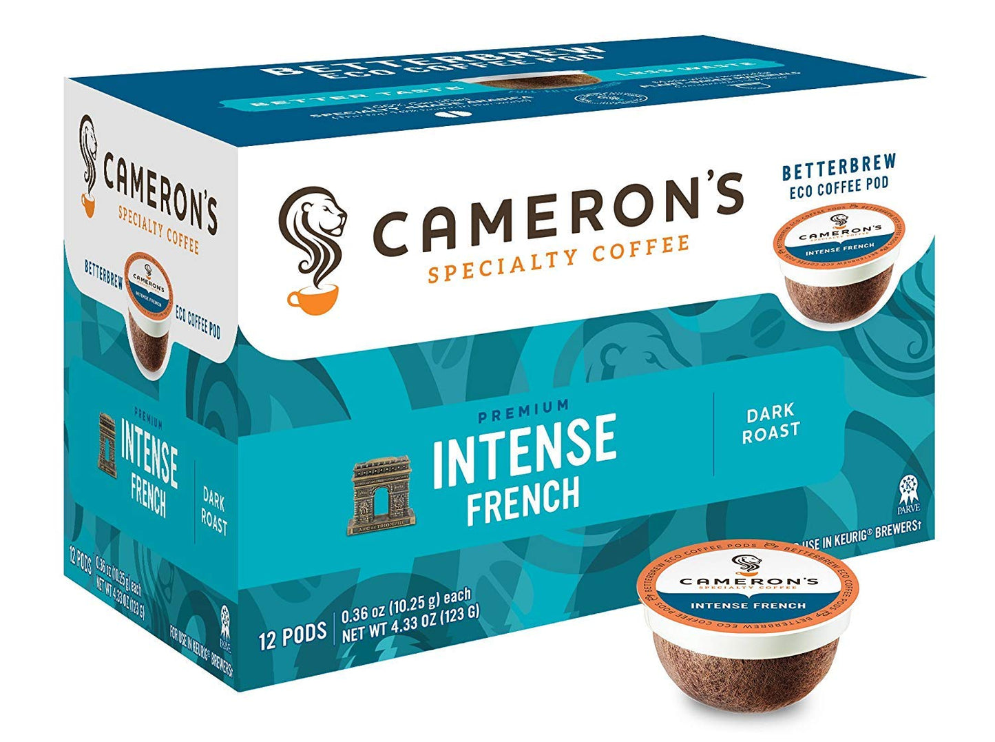 Cameron s Coffee Single Serve Pods, Intense French, 12 Count (Pack of 6)