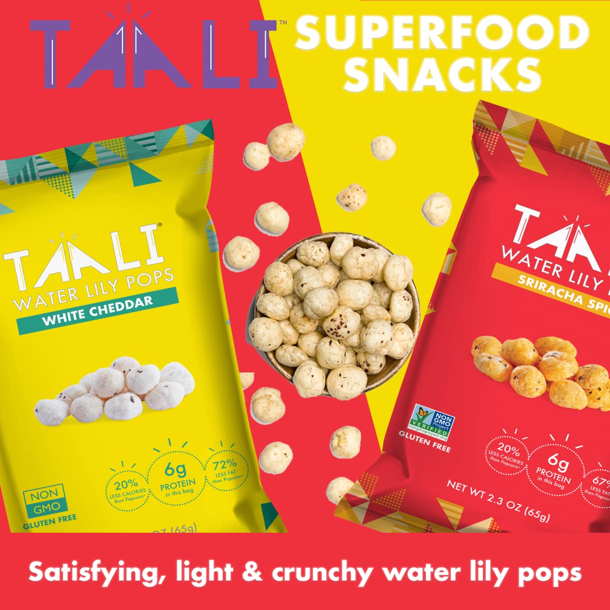 Taali 4-Flavor Variety Water Lily Pops (4-Pack) - Roasted Fox Nuts Makhana Snack | Crunchy Indian Healthy Snacks | Protein-rich,