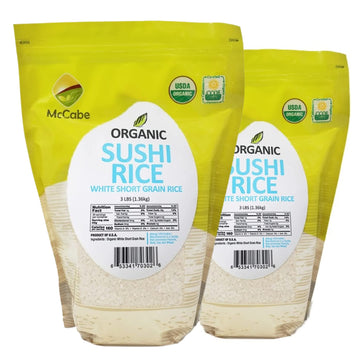 McCabe Organic Short Grain White Sushi Rice - Sticky White Rice | Rich in Fibers and Minerals | USDA and CCOF Certified Organic 
