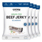 Think Jerky Classic Beef Jerky, Gluten-Free, Grass-Fed, Low Calorie, 2.2 oz Bags, 4 Pack