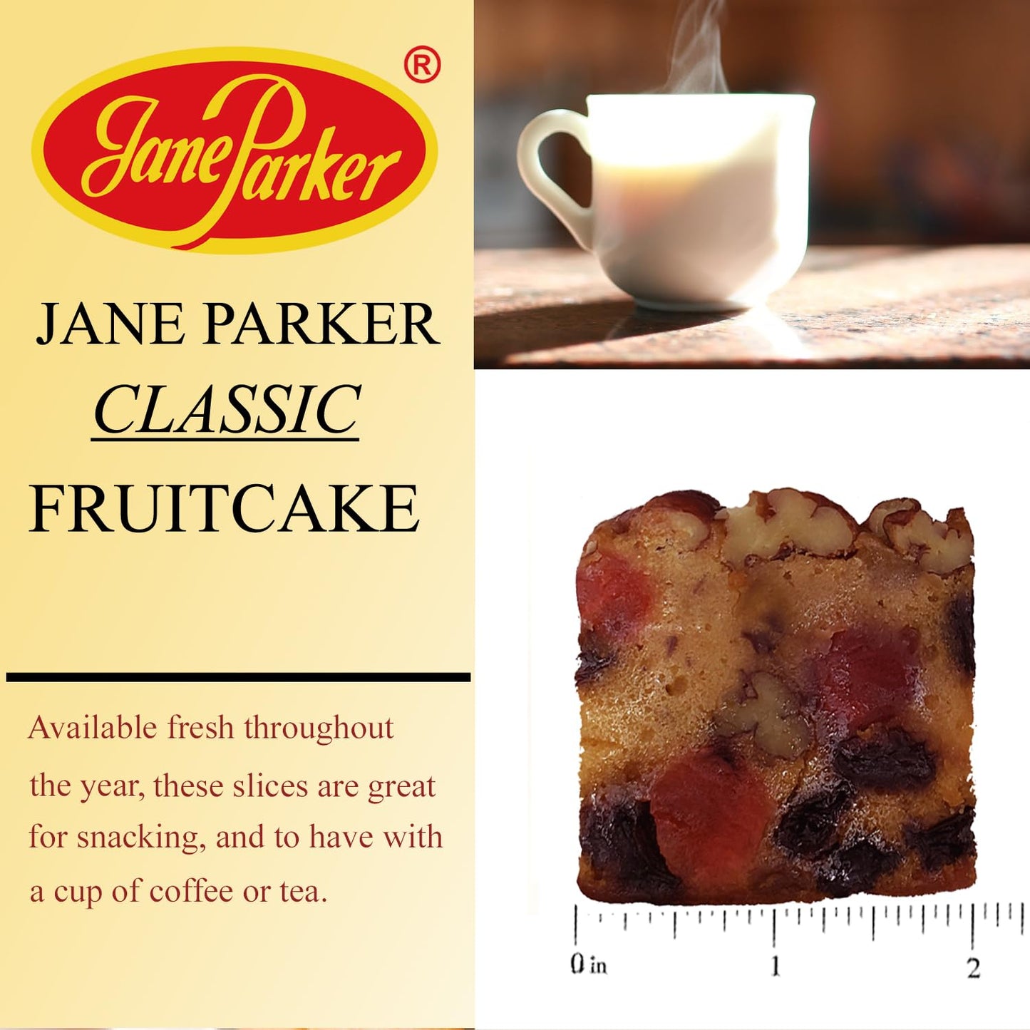 Jane Parker Fruitcake Classic Fruit Cake 30 Individually Wrapped Slices