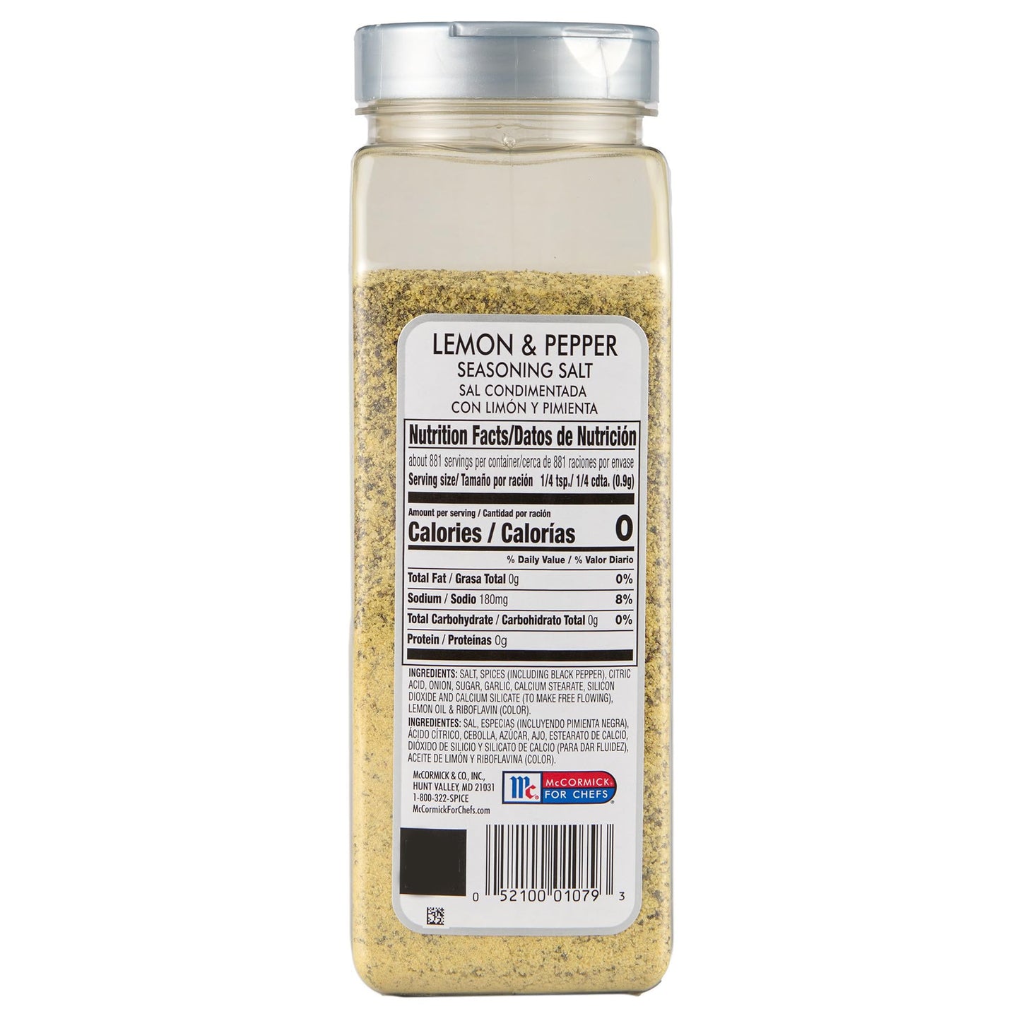 McCormick Culinary Lemon & Pepper Seasoning Salt, 28 oz - Perfect for Seafood, Poultry, Vegetables