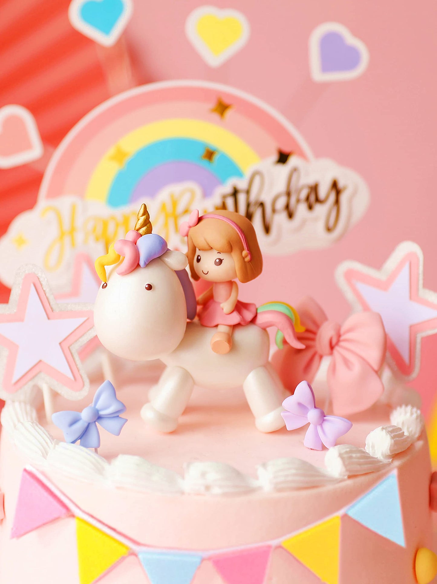 Jevenis Magical Unicorn Cake Decoration Girls Unicorn Birthday Decoration Rainbow Cake Topper Unicorn Party Favors Rainbow Birth
