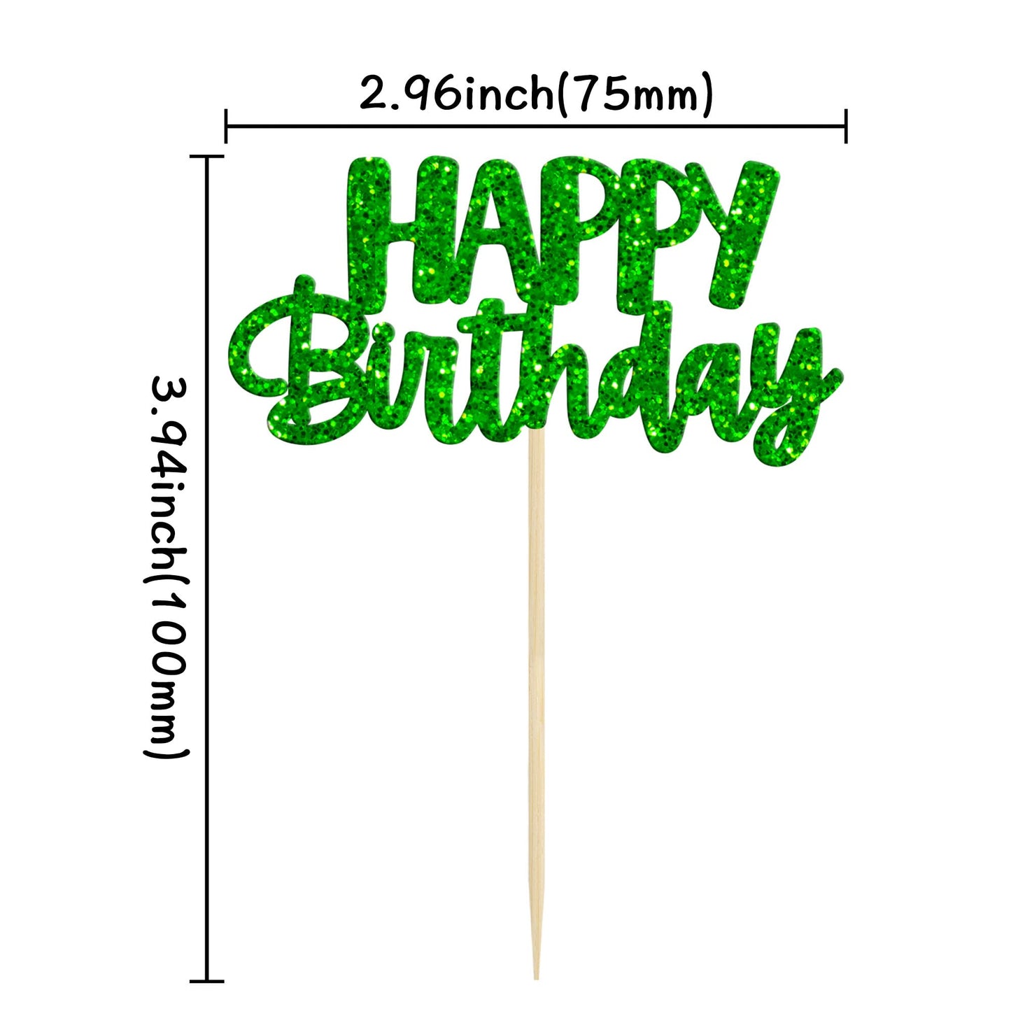Gyufise 24Pcs Happy Birthday Cupcake Toppers Glitter Birthday Cupcake Food Picks For Celebrating Happy Birthday Theme Party Cake