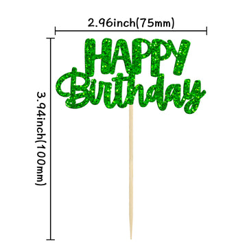 Gyufise 24Pcs Happy Birthday Cupcake Toppers Glitter Birthday Cupcake Food Picks For Celebrating Happy Birthday Theme Party Cake
