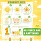 Weecent 48 Pcs First Trip Around The Sun Cake Topper, Sunshine Cupcake Toppers Sun Cupcake Toppers 1St Birthday Decorations For