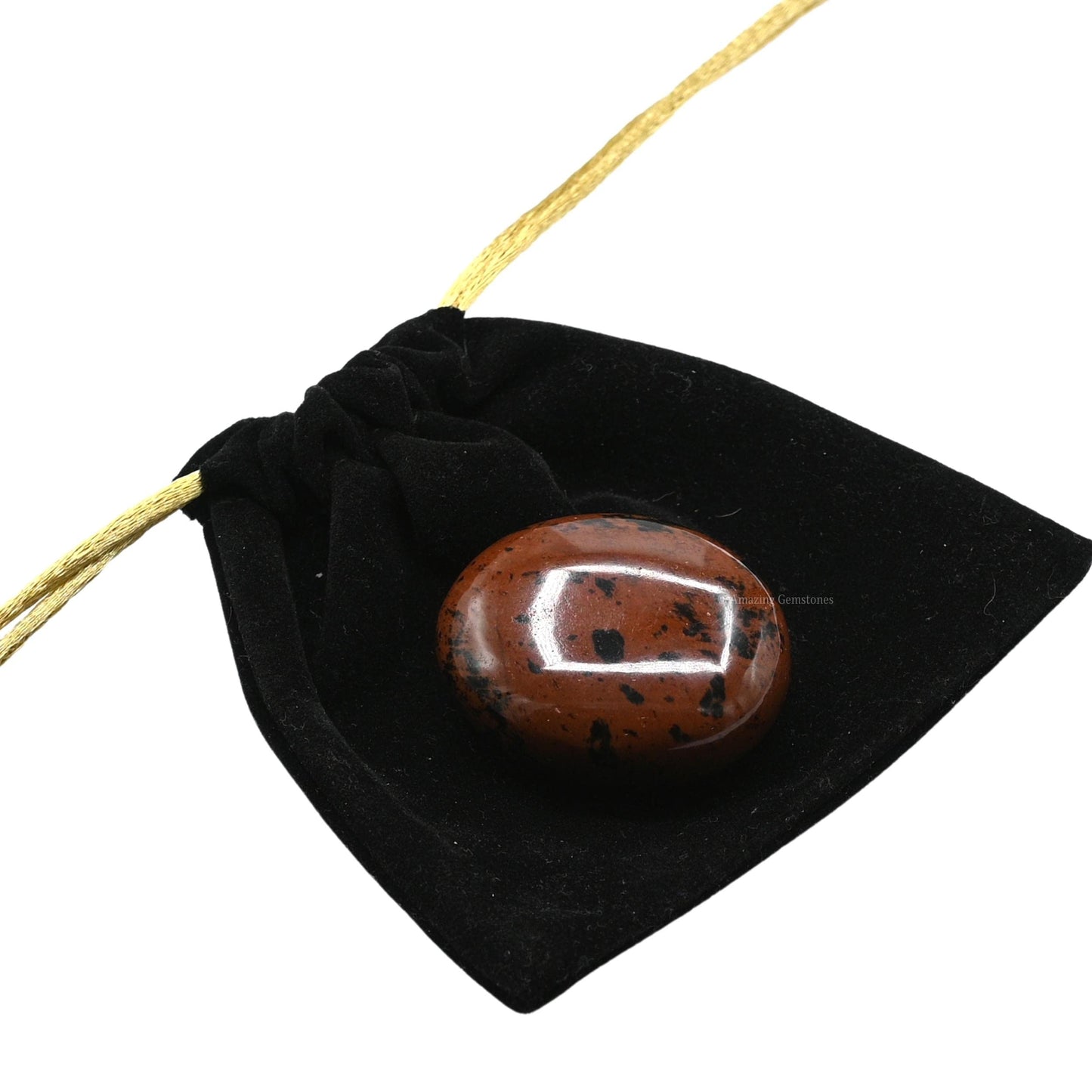 Mahogany Obsidian Palm Stone - Hot Massage Worry Stone For Natural Body Chakra Balancing, Reiki Healing And Crystal Grid