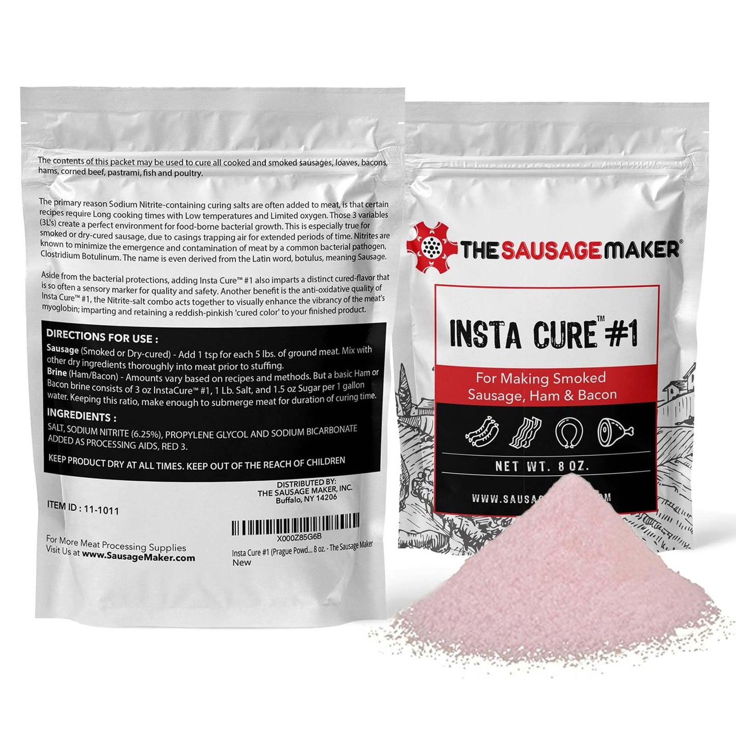 Insta Cure #1, 1 Lb Pink Curing Salt, Prague Powder, Quick Cure For Meat, Sausage, Ham, Bacon, Made In Usa - The Sausage Maker®