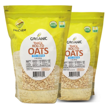 McCabe Organic Thick Rolled Oats - Extra Thick Rolled Oats | Rich with Fiber & Minerals | USDA and CCOF Certified | Product of U