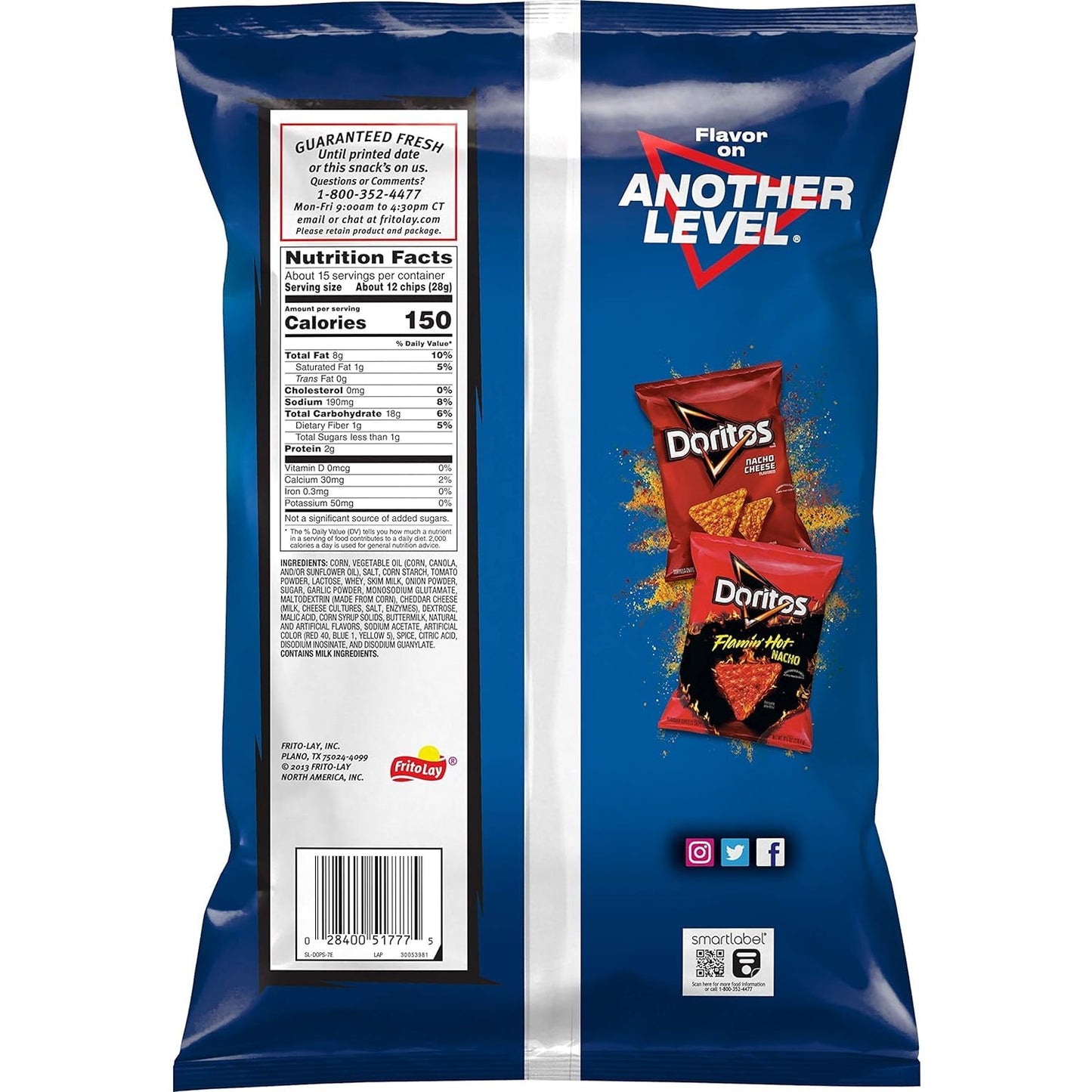 Doritos Cool Ranch Flavored Tortilla Chips, Party Size, 14.05 Oz Bag